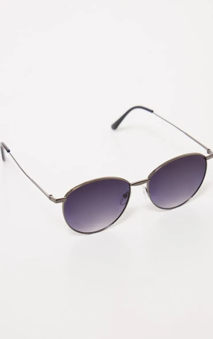 PrettyLittleThing Sunglasses*Metal Frame Ombre Lens Round Sunglasses