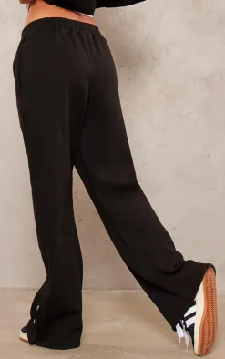 Black Mid Rise Wide Leg Sweatpants