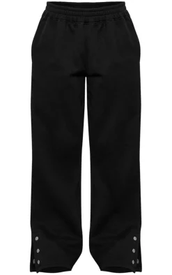 Black Mid Rise Wide Leg Sweatpants