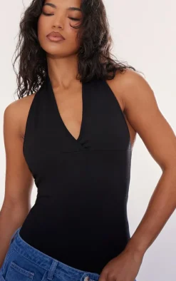PrettyLittleThing Basic Tops*Modal Cotton Halter Bodysuit