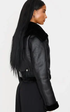 PrettyLittleThing Aviator Jackets*Multi Zip Cropped Aviator