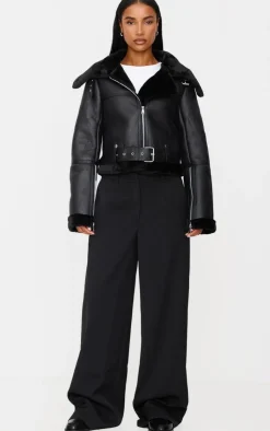 PrettyLittleThing Aviator Jackets*Multi Zip Cropped Aviator