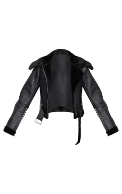 PrettyLittleThing Aviator Jackets*Multi Zip Cropped Aviator