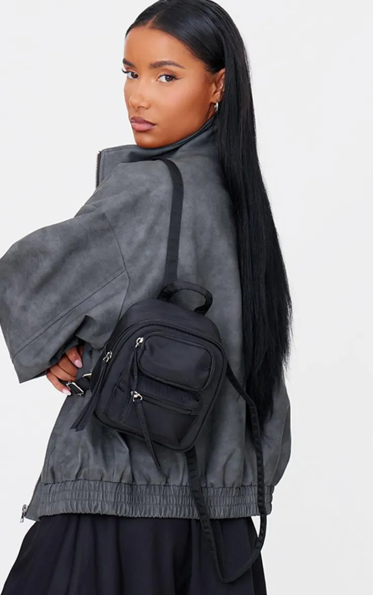 PrettyLittleThing Mini Bags*Nylon Pocket Mini Backpack