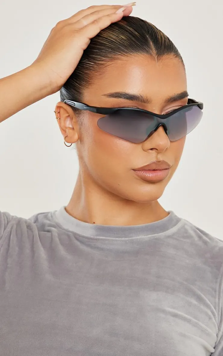 PrettyLittleThing Visor Sunglasses*Ombre Lens Sporty Visor Sunglasses