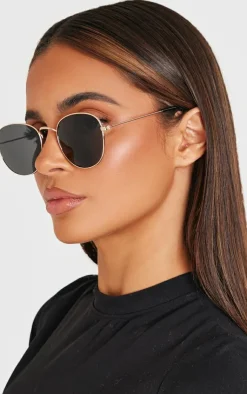 PrettyLittleThing Sunglasses*On Gold Circular Sunglasses