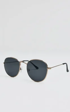 PrettyLittleThing Sunglasses*On Gold Circular Sunglasses