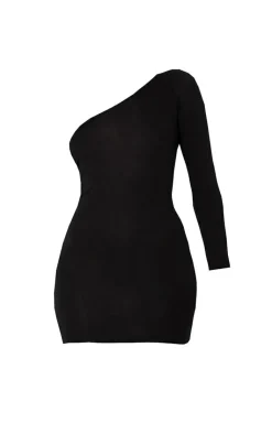 One Shoulder Long Sleeve Bodycon Dress-PrettyLittleThing Clearance