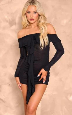 Onion Skin Frill Detail Bodycon Dress-PrettyLittleThing New
