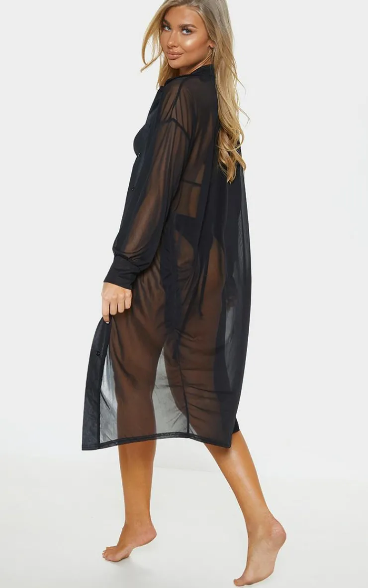 Oversized Beach Shirt Dress-PrettyLittleThing New