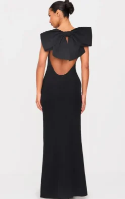Oversized Bow Scoop Back Maxi Dress-PrettyLittleThing Best