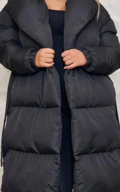 PrettyLittleThing Puffer Jackets*Oversized Collar Belted Longline Puffer