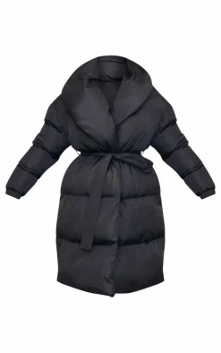 PrettyLittleThing Puffer Jackets*Oversized Collar Belted Longline Puffer