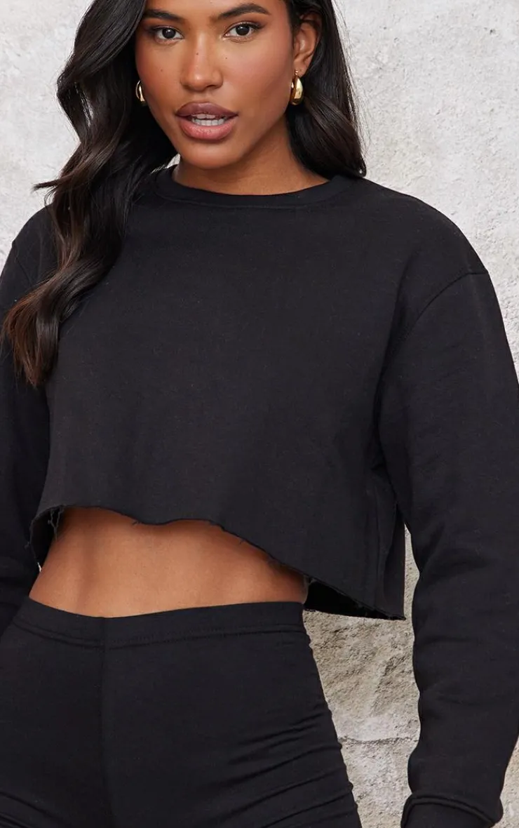 PrettyLittleThing Basic Tops*Oversized Cropped Sweatshirt