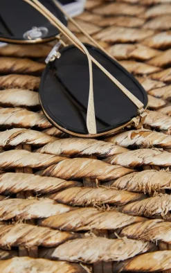 PrettyLittleThing Oversized Sunglasses*Oversized Gold Detail Aviator Sunglasses