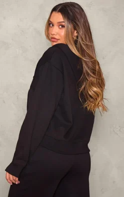 Best PrettyLittleThing Oversized Hooded Zip Up Sweat Black