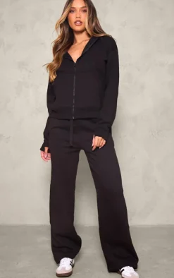 Best PrettyLittleThing Oversized Hooded Zip Up Sweat Black