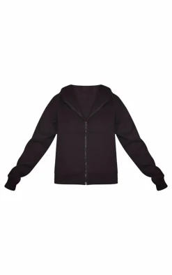 Best PrettyLittleThing Oversized Hooded Zip Up Sweat Black