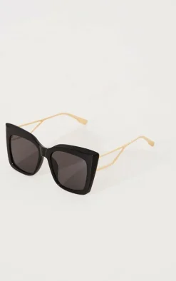 PrettyLittleThing Oversized Sunglasses*Oversized Metal Arm Cat Eye Sunglasses