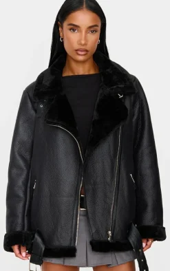 PrettyLittleThing Aviator Jackets*Oversized PU Aviator