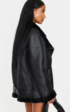 PrettyLittleThing Aviator Jackets*Oversized PU Aviator