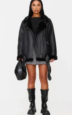 PrettyLittleThing Aviator Jackets*Oversized PU Aviator