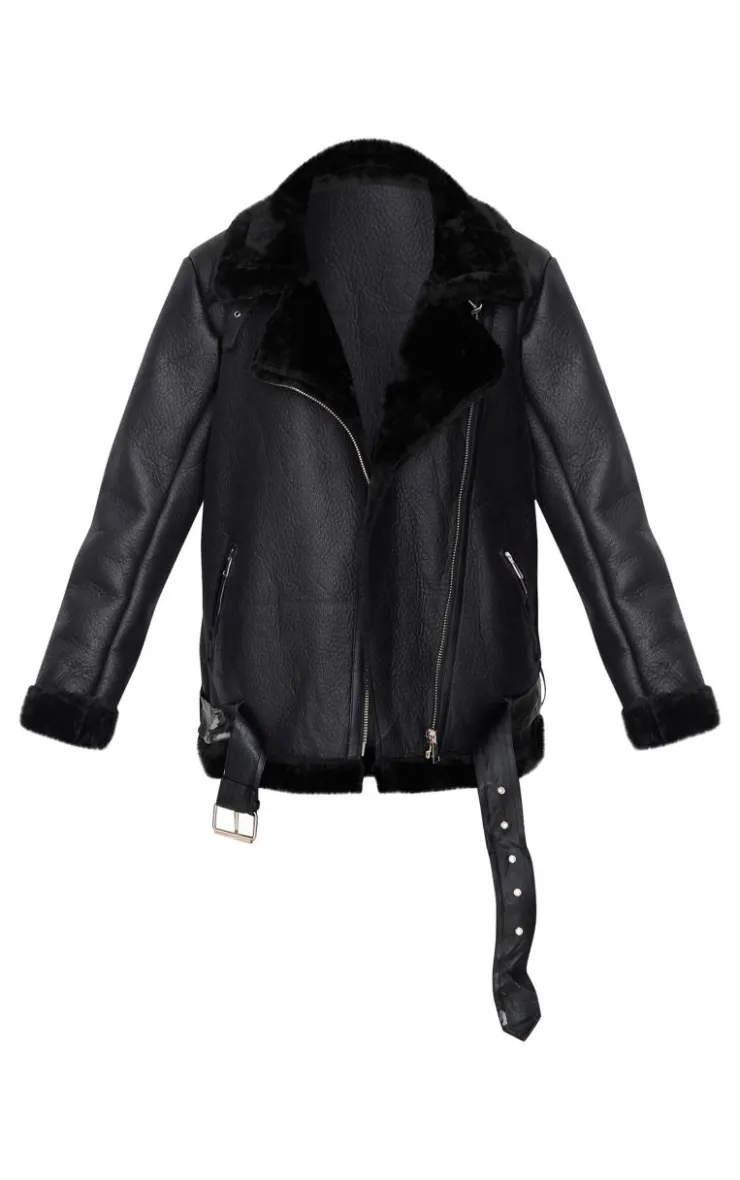 PrettyLittleThing Aviator Jackets*Oversized PU Aviator