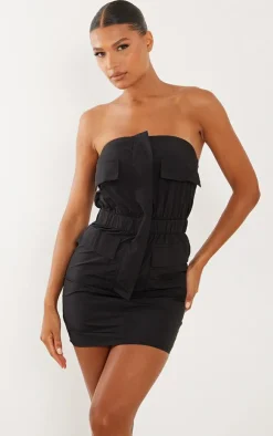 Parachute Cargo Zip Pocket Bodycon Dress-PrettyLittleThing Discount