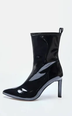 PrettyLittleThing Heeled Boots*Patent PU High Stiletto Heeled Sock Boots