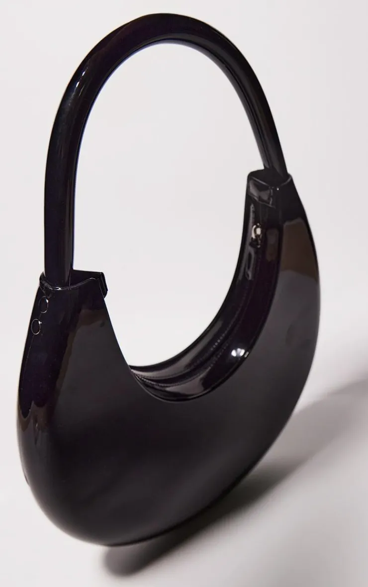PrettyLittleThing Shoulder Bags*Patent PU Round Shoulder Bag