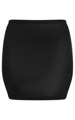 Best PrettyLittleThing Pattern Sheer Knit Mini Skirt Black