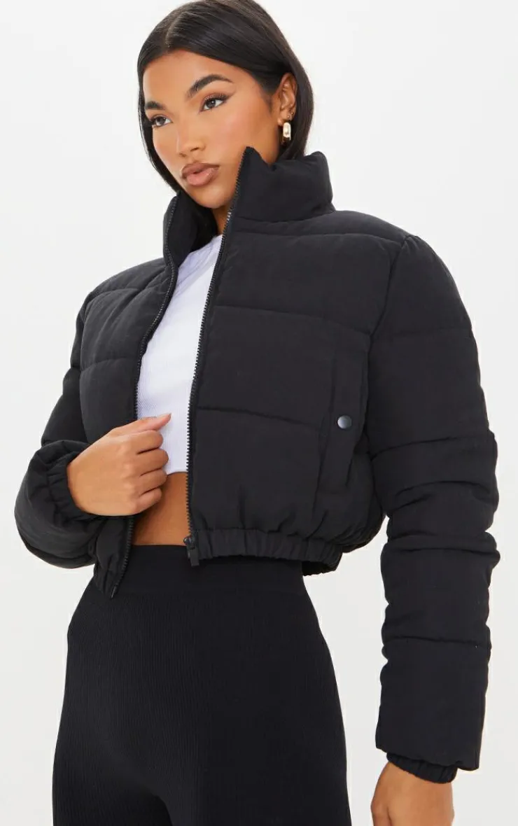 PrettyLittleThing Puffer Jackets*Peach Skin Cropped Bubble Puffer Jacket
