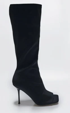 PrettyLittleThing Wide Fit Heels*Peep Toe Wide Fit High Stiletto Knee High Boots