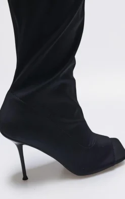 PrettyLittleThing Wide Fit Heels*Peep Toe Wide Fit High Stiletto Knee High Boots