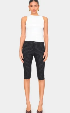 PrettyLittleThing Thanksgiving Outfits*Pinstripe Woven Stretch Capris