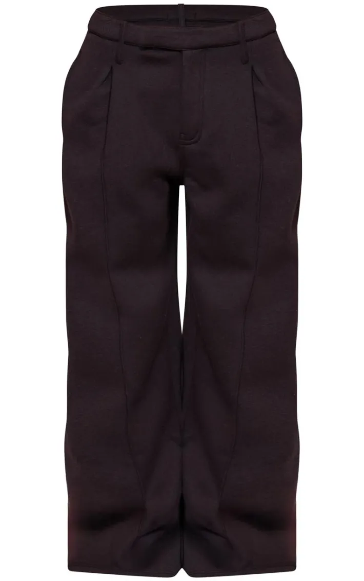 Black Pintuck Fleeceback Tailored Sweatpants