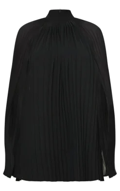 Pleated Cape High Neck Shift Dress-PrettyLittleThing Discount