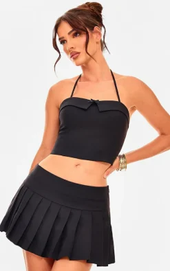 Clearance PrettyLittleThing Pleated Micro Mini Skirt Black