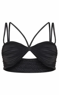 Plisse Knot Detail Strappy Crop Top-PrettyLittleThing Hot