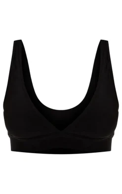 Black Plunge Mix & Match Bikini Top