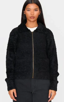 PrettyLittleThing Sweaters*Pocket Detail Zip Up Knitted Jacket