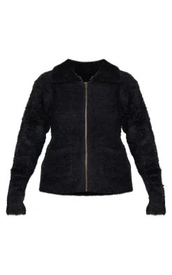 PrettyLittleThing Sweaters*Pocket Detail Zip Up Knitted Jacket