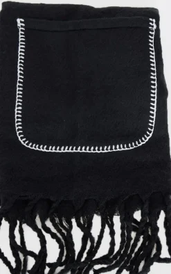 PrettyLittleThing Scarves & Gloves*Pocket Stitch Detail Tassel Scarf
