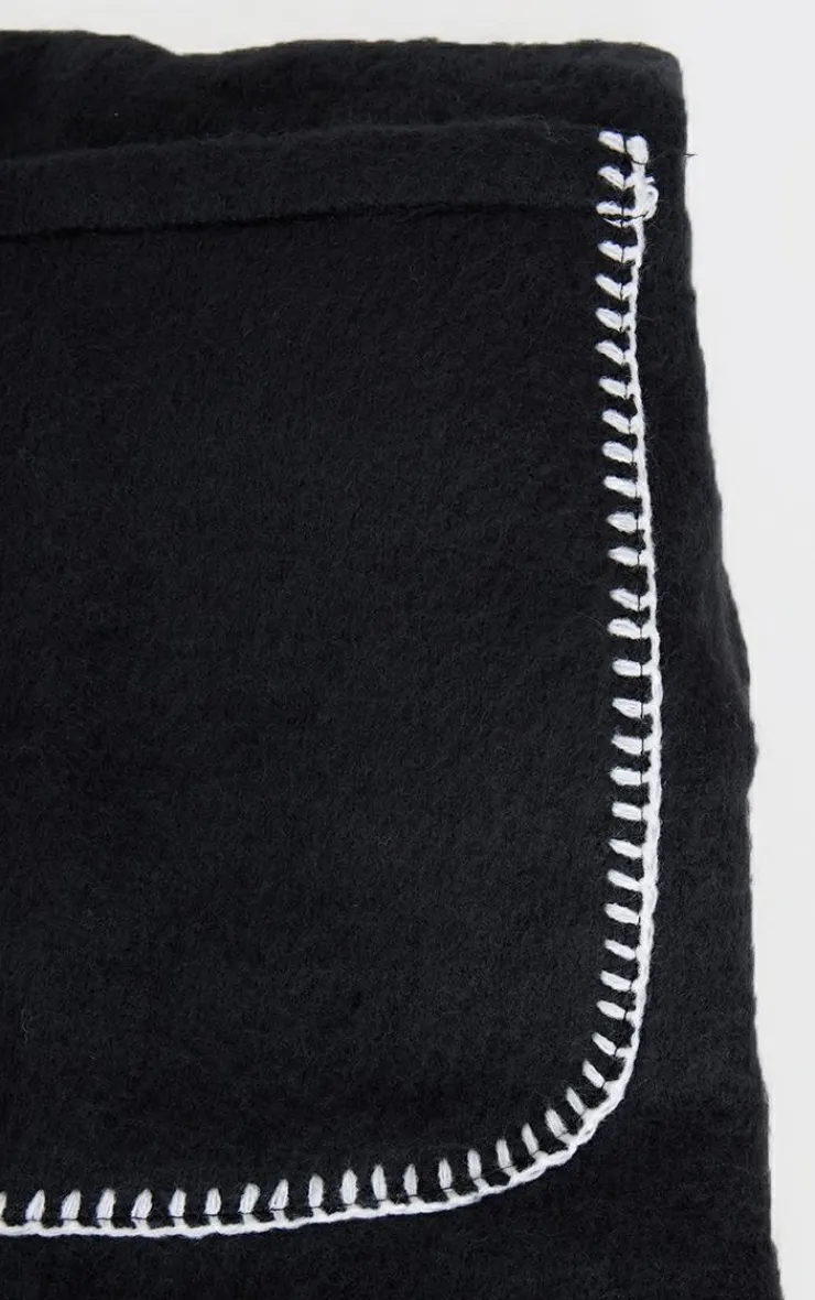 PrettyLittleThing Scarves & Gloves*Pocket Stitch Detail Tassel Scarf