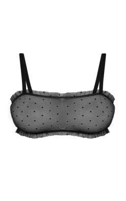 PrettyLittleThing Christmas Shop*Polka Dot Mesh Frill Bralette