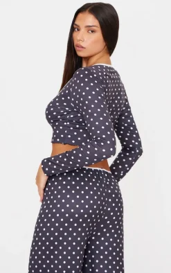 PrettyLittleThing Christmas Gifts*Polka Dot Print Long Sleeve Pj Top