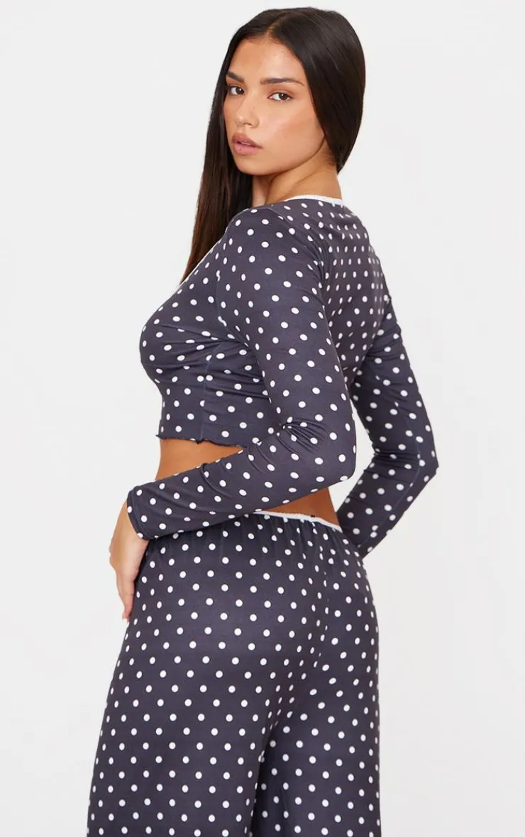 PrettyLittleThing Christmas Gifts*Polka Dot Print Long Sleeve Pj Top