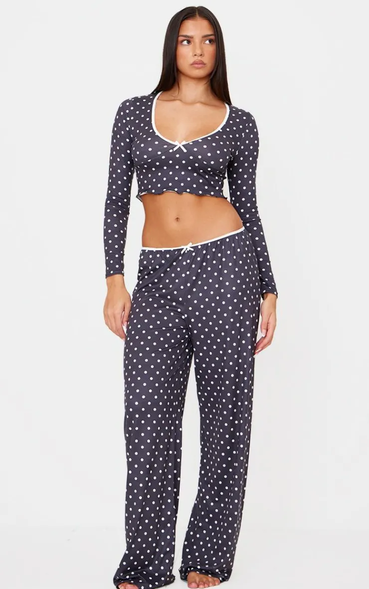 PrettyLittleThing Christmas Gifts*Polka Dot Print Long Sleeve Pj Top
