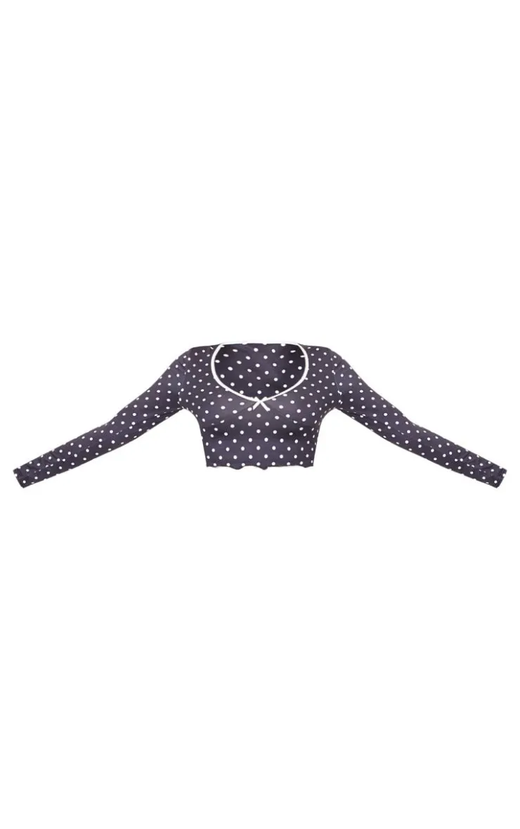 PrettyLittleThing Christmas Gifts*Polka Dot Print Long Sleeve Pj Top