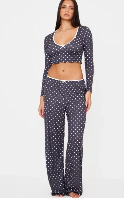 PrettyLittleThing Christmas Shop*Polka Dot Print Wide Leg Pj Pants